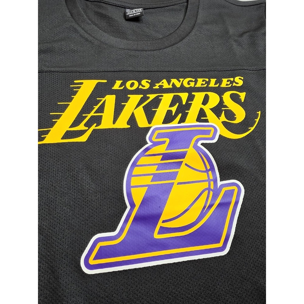 Lakers NBA Mesh‎ Womens XL Black Basketball Mesh Jersey Los Angeles Short Sleeve - Picture 2 of 7